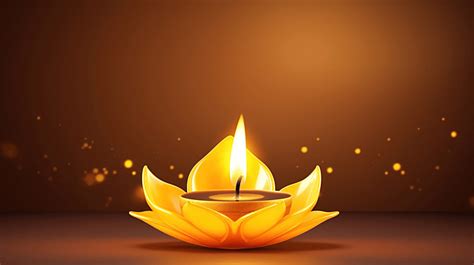 Yellow Diwali Festival Greeting Design With Three Diya Lamps Festival