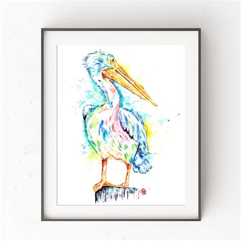 Pelican Painting Pelican Art Bird Prints Lake House Decor Etsy Australia