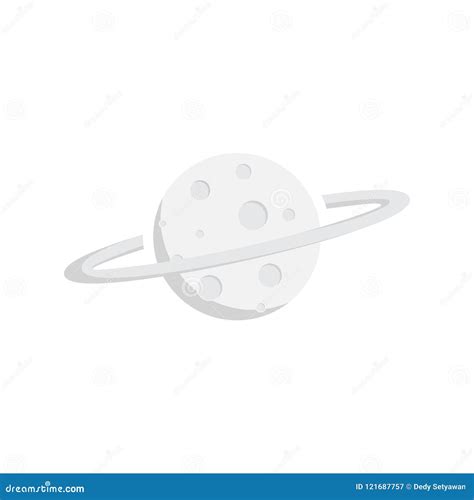 Planeta Saturn Con El Icono Plano Del Sistema Planetario Del Anillo