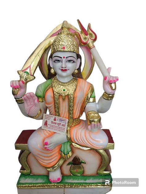 Plain Marble Santoshi Mata Statue For Worship Temple Interior Decor