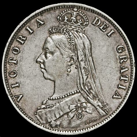 1888 Queen Victoria Jubilee Head Silver Half Crown