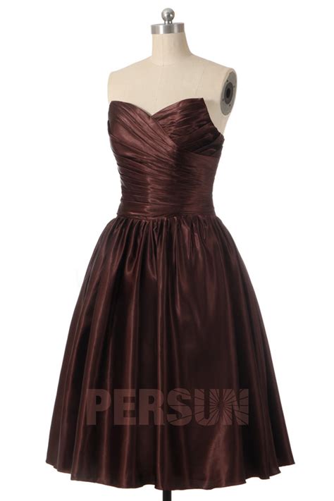 Robe De Soir E Mi Longue En Satin Soyeux Chocolat Persun Fr