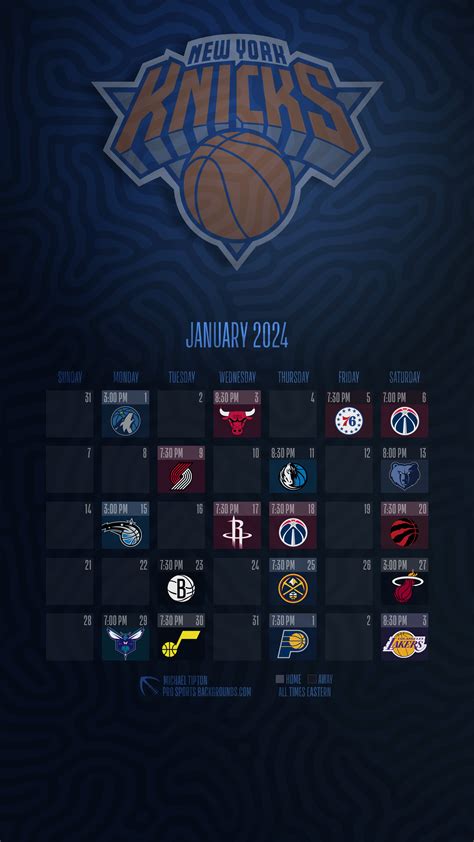 4k Knicks January Schedule Wallpapers for Desktop and Mobile : r/NYKnicks