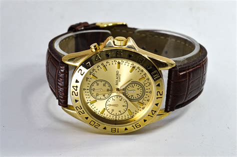 Milagro Gold Tone Mens Quartz Wrist Watch | Etsy
