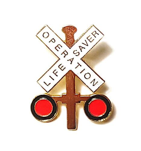 Operation Lifesaver Pin Railroad Crossing Sign Lapel Style Rail Safety