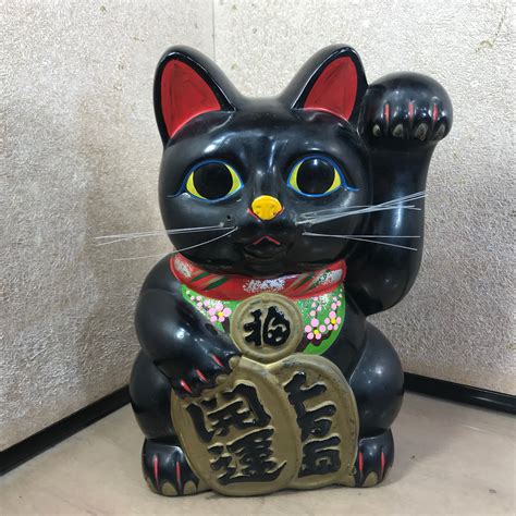 Japanese Vintage Lucky Cat Maneki Neko 1950s Big Zise Lucky Cat