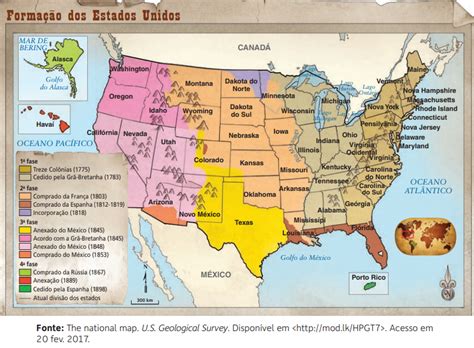 Blog de Geografia Mapa Formação dos Estados Unidos