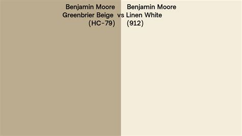 Benjamin Moore Greenbrier Beige Vs Linen White Side By Side Comparison