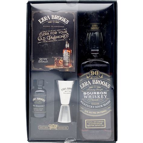 Ezra Brooks Bourbon Gift Set With Old Fashioned Recipe Kit