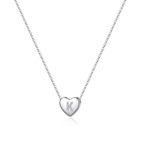 Iefshiny Initial Heart Necklace For Women Girls 925 Sterling Silver