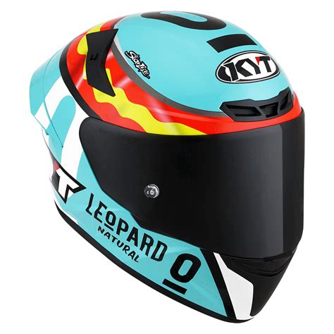 Capacete Kyt Tt Course Jaume Masia Leopard Azul Claro Motomaxx