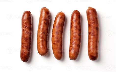 Ai Generated Tasty Goodness Sausages Isolated On White Background