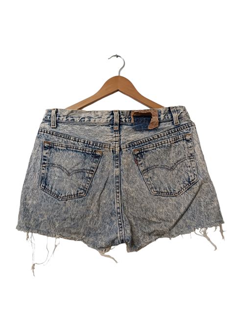 Vintage Levis 501 Acid Wash Cut Off Denim Etsy