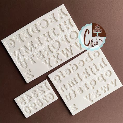 Alphabet Uppercase Lowercase And Numbers Silicone Mold Etsy