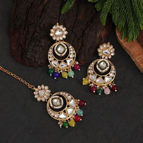 Wedding Wear Multi Color Kundan Necklace Set Kn Mlt At Rs