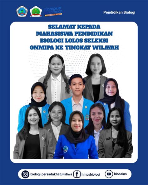 Selamat Kepada Mahasiswa Yang Lolos Seleksi Onmipa Ke Tingkat Wilayah