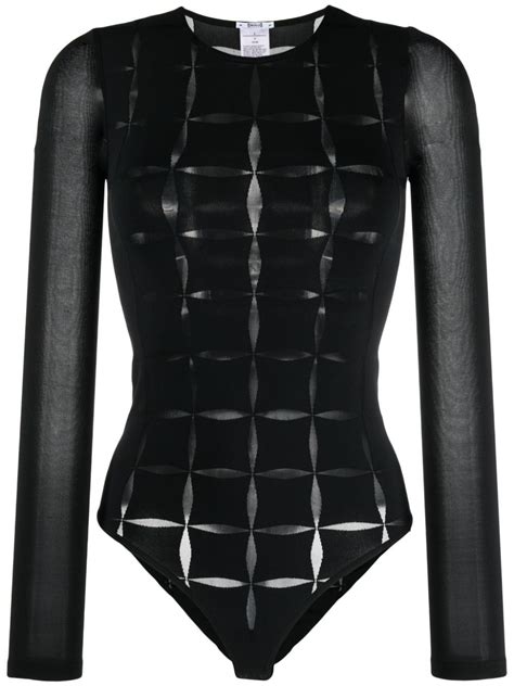 Wolford Cut Out Detail Bodysuit Black Editorialist