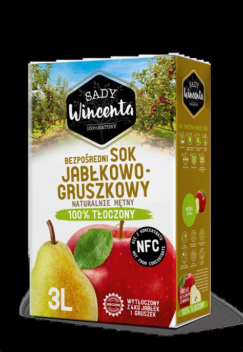 Sady wincenta sok 100 jabłkowo gruszkowy 3l Najniższa cena SADY