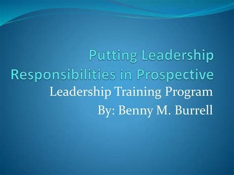 Leadership Training Program 3 Ppt