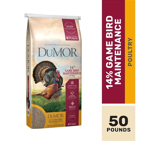 Dumor 14 Game Bird Maintenance Crumble Poultry Feed For Wild Turkey Duck 50 Lb