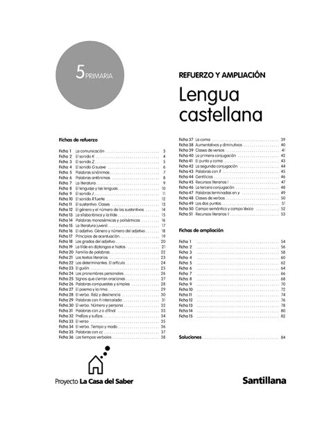 5 Primaria repaso Lengua y gramática castellana Lengua castellana 5