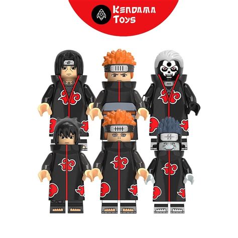 Set Of Compatible Lego Naruto Minifigures Akatsuki Group Etsy