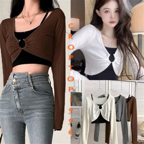 Set Of Round Bra Croptop Stylish Color Combination Hot Hit Crt Shopee Malaysia
