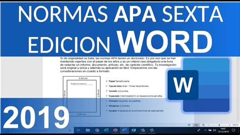 Formato Apa 2019 Sexta Edición Youtube