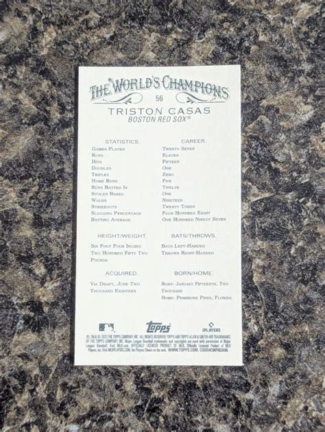 Topps Allen Ginter Mini Black Border Triston Casas Boston