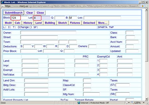 Search Appeals Using Block Lot