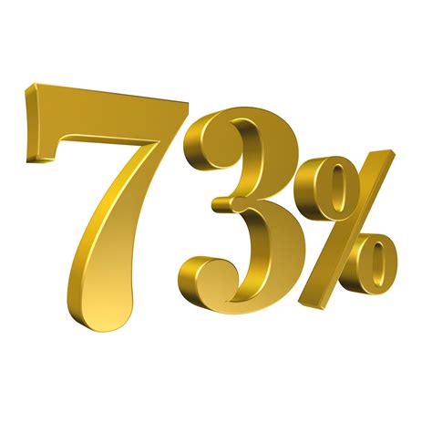 73 Percent Gold Number Seventy Three 3d Rendering 8506442 Png