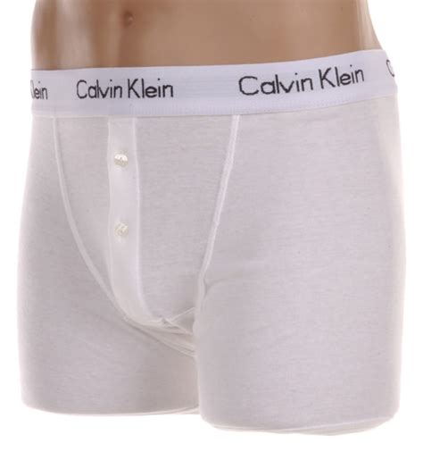 Calvin Klein Men S White Button Fly Boxer Brief Two Pack Size S