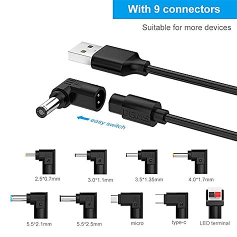 IBERLS Universal 5V DC Power Cable USB To DC 5 5x2 1mm Plug Charging