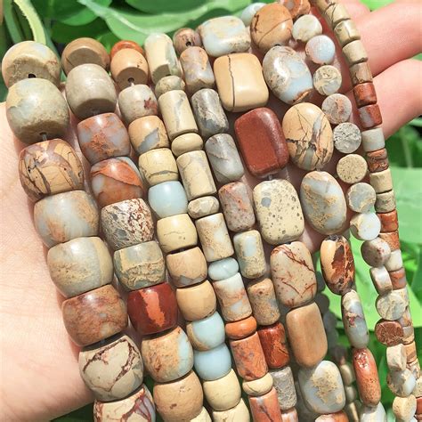 44 Types Natural Shoushan Stone Bead Sediment Gem Oval Column Drum