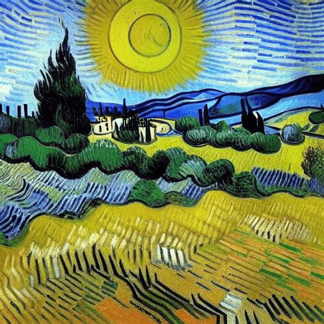 Toscaans Zonsonderganglandschap Door Vincent Van Gogh Creative Fabrica