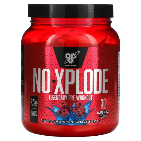 BSN N O Xplode Legendary Pre Workout Blue Raz 1 22 Lbs 555 G