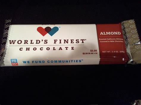 6 Almond Worlds Finest Chocolate Two Dollar Bars Free Etsy