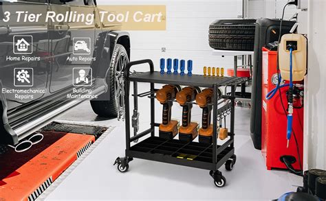 Bimiti Tier Tool Trolley Cart Metal Tool Cabinet Rolling Workstation