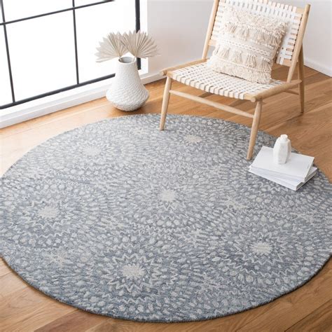 Dakota Fields Geometric Handmade Tufted Wool Light Gray Area Rug