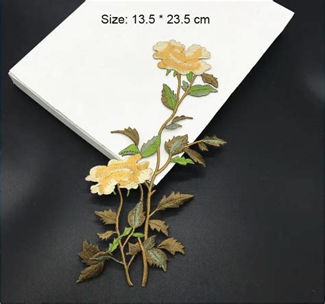 1pcs Rose Flower Patches For Clothes Wedding Decoration Dress Iron On