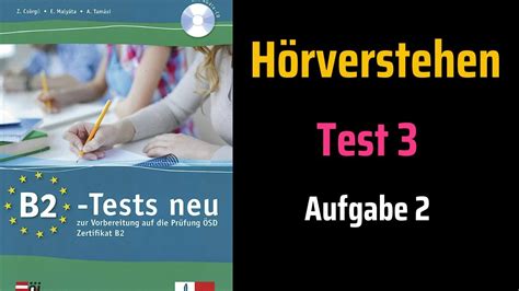 ÖSD Tests neu B2 Hören Test 3 Aufgabe 2 mit Lösungen YouTube