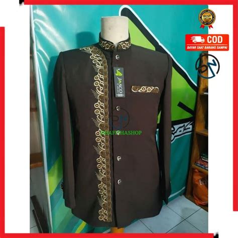 Jual Jasko Busana Muslim Pria Dewasa Bordir Motif Bordir Batik Tengah