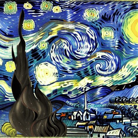 Van Gogh Stary Night With Dolphins Graphic Creative Fabrica