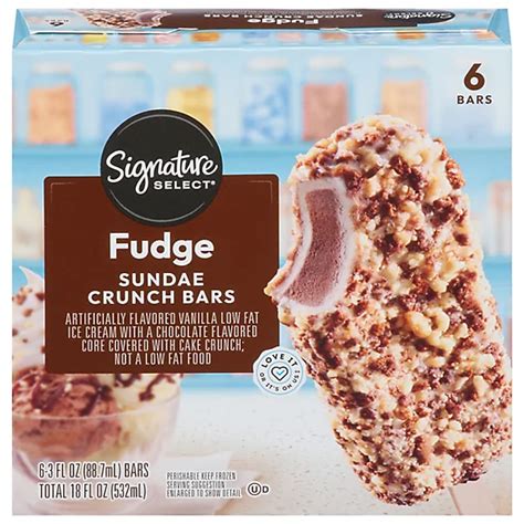 Signature Select Ice Cream Bars Fudge Sundae Crunch 6 3 Fl Oz Shaws