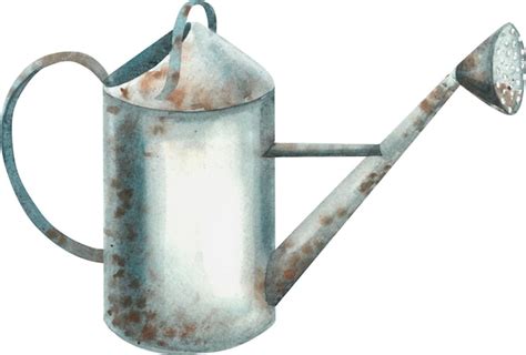 Premium Photo A Watercolor Painting Of A Watering Can