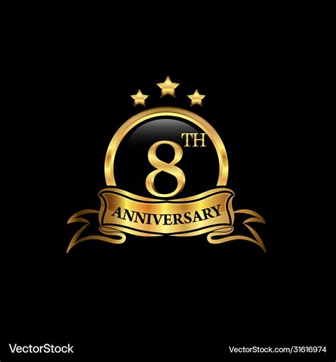 8 Year Anniversary Celebration Royalty Free Vector Image