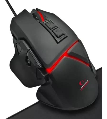 Mouse Gamer Fury Para Jogo Fio Usb Led Rgb Dpi Preto