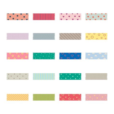 Premium Vector Cute Washi Tape Collection Isolated On White Background