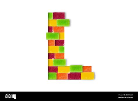 Candy or sweets alphabet isolated on white background. Latin Food ...