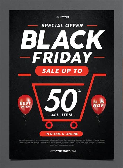 Black Friday Flyer Template PSD Black Friday Flyer Black Friday Sale